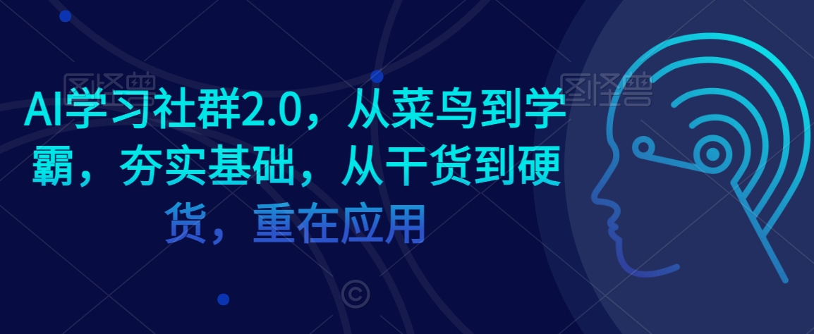 AI学习社群2.0,从菜鸟到学霸,夯实基础,从干货到硬货,重在应用-知一资源网