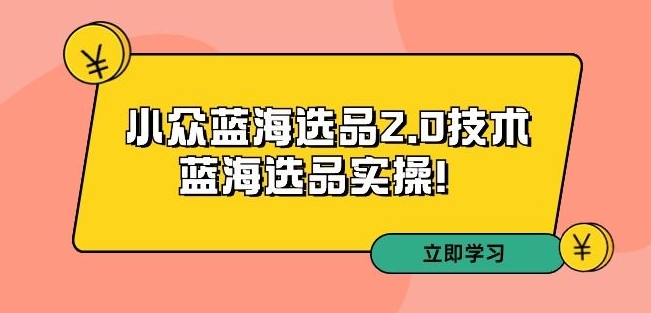 拼多多培训第33期:小众蓝海选品2.0技术-蓝海选品实操!-知一资源网