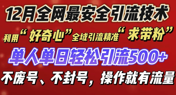 12 月份全网最安全引流创业粉技术来袭，不封号不废号，有操作就有流量【揭秘】-知一资源网