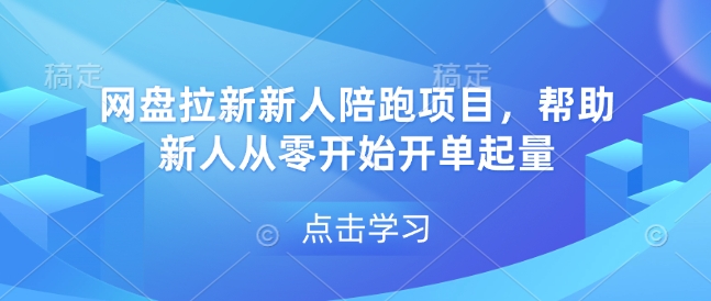 网盘拉新新人陪跑项目，帮助新人从零开始开单起量-知一资源网