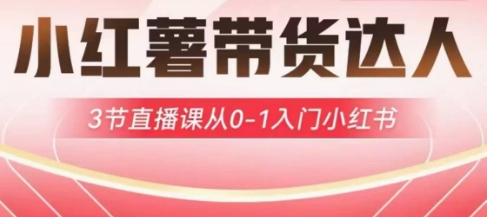 小红薯达人带货启航计划，3节直播课从0-1入门小红书-知一资源网