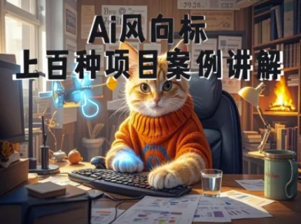 Ai风向标-附100种项目案例玩法-0基础小白到大神ai视频商业应用教学-知一资源网