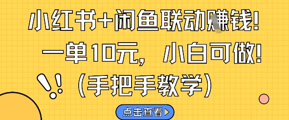 小红书+闲鱼联动挣钱，一单10元，小白可做-知一资源网