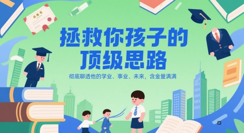 付费文章：拯救你孩子的顶级思路，彻底聊透他的学业、事业、未来，含金量满满-知一资源网
