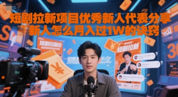 短剧拉新项目优秀新人代表分享新人怎么月入过1W的诀窍-知一资源网