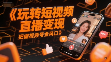 玩转短视频直播变现，把握视频号金风口-知一资源网