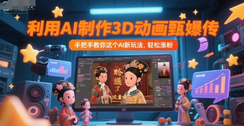 利用AI制作3D动画甄嬛传，流量爆了，手把手教你这个AI新玩法，轻松涨粉-知一资源网