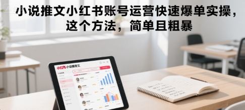 小说推文小红书账号运营快速爆单实操，这个方法，简单且粗暴-知一资源网
