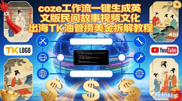 Coze扣子工作流一键生成英文版民间故事视频，文化出海TK油管捞美金拆解教程-知一资源网