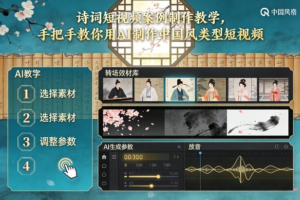 古诗词短视频案例制作教学，手把手教你用AI制作中国风类型短视频-知一资源网