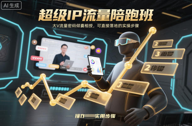超级IP流量陪跑班，大V流量密码倾囊相授，可直接落地的实操步骤-知一资源网