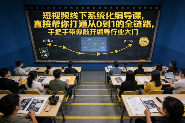 短视频线下系统化编导课，直接帮你打通从0到1的全链路，手把手带你敲开编导行业大门-知一资源网