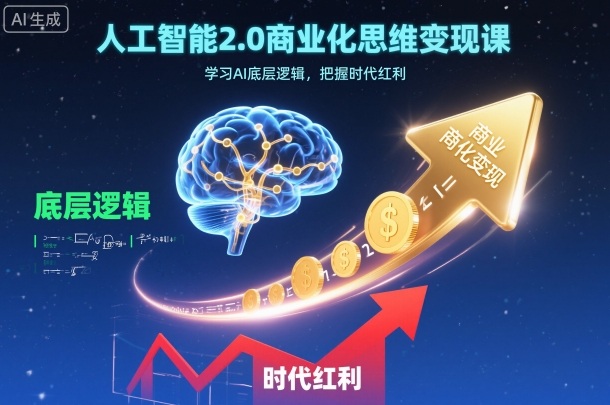 人工智能2.0商业化思维变现课，学习AI底层逻辑，把握时代红利-知一资源网