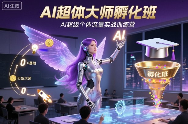 AI超体大师孵化班，AI超级个体流量实战训练营-知一资源网