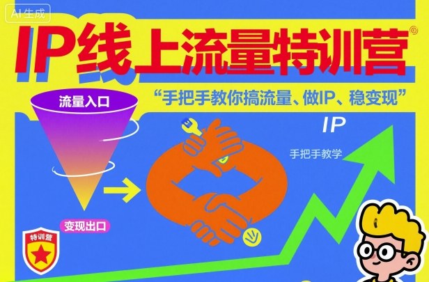 IP线上流量特训营，手把手教你搞流量、做IP、稳变现-知一资源网