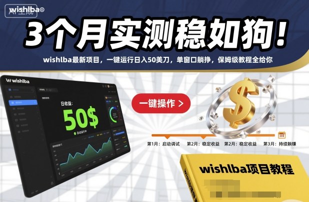 3个月实测稳如狗！wishlba最新项目，一键运行日入50美刀，单窗口躺挣，保姆级教程全给你【揭秘】-知一资源网