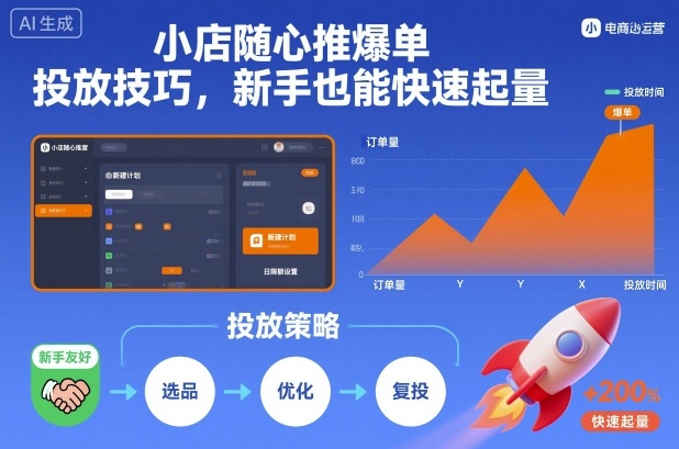 小店随心推爆单投放技巧，新手也能快速起量-知一资源网