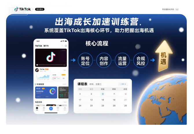 出海成长加速训练营，系统覆盖TikTok出海核心环节，助力把握出海机遇（更新）-知一资源网