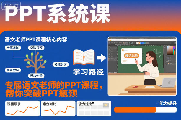 PPT系统课，专属语文老师的PPT课程，帮你突破PPT瓶颈-知一资源网