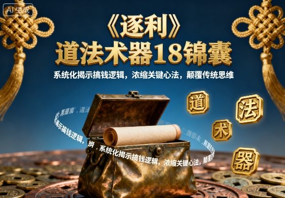 《逐利》道法术器18锦囊，系统化揭示搞钱逻辑，浓缩关键心法，颠覆传统思维（更新）-知一资源网