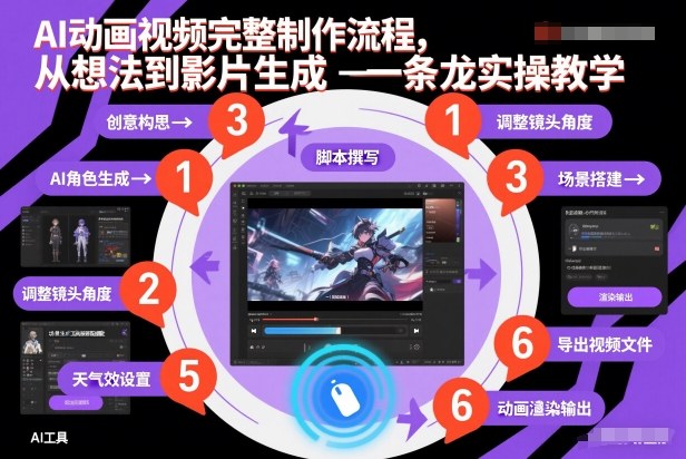 AI动画视频完整制作流程，从想法到影片生成一条龙实操教学-知一资源网