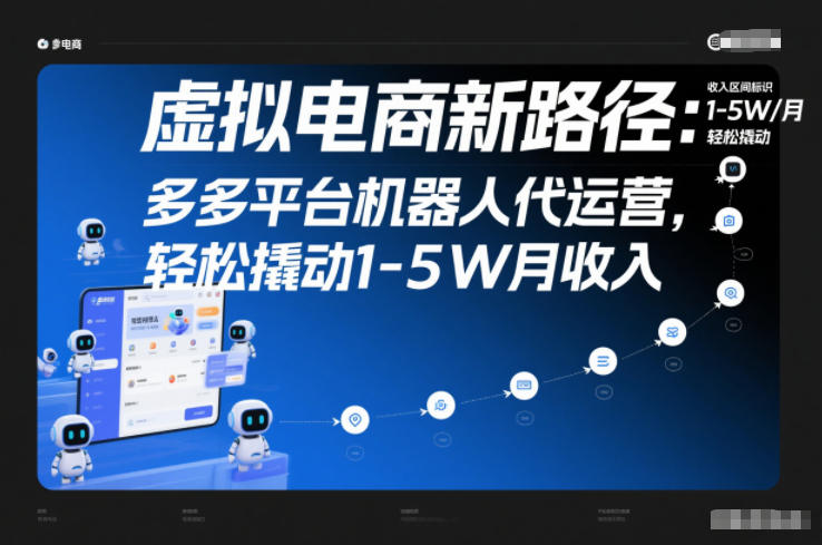 虚拟电商新路径：多多平台机器人代运营，轻松撬动1-5W月收入【揭秘】-知一资源网