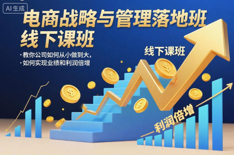 电商战略与管理落地班线下课，教你公司如何从小做到大，如何实现业绩和利润倍增【录音】-知一资源网