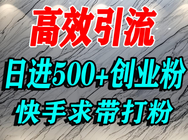怎么打创业粉？快手求带视角精准引流创业粉，宝妈、学生群体日进500+精准流量-知一资源网