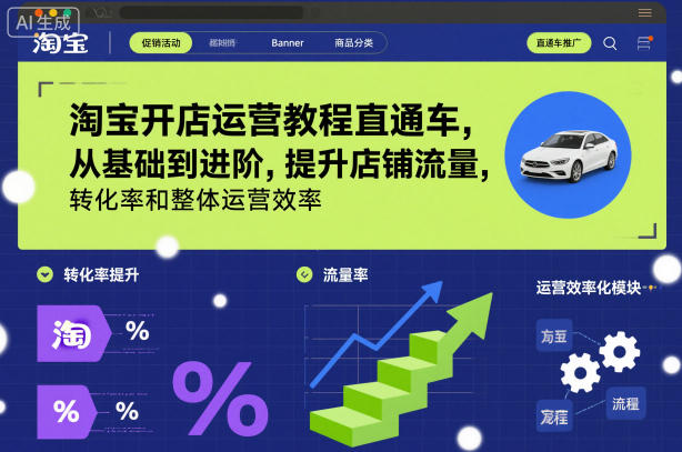 淘宝开店运营教程直通车，从基础到进阶，提升店铺流量，转化率和整体运营效率（更新11月）-知一资源网