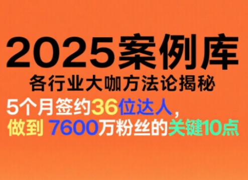2025案例库，收录各行业大咖的方法论，各行业大咖方法论揭秘-知一资源网