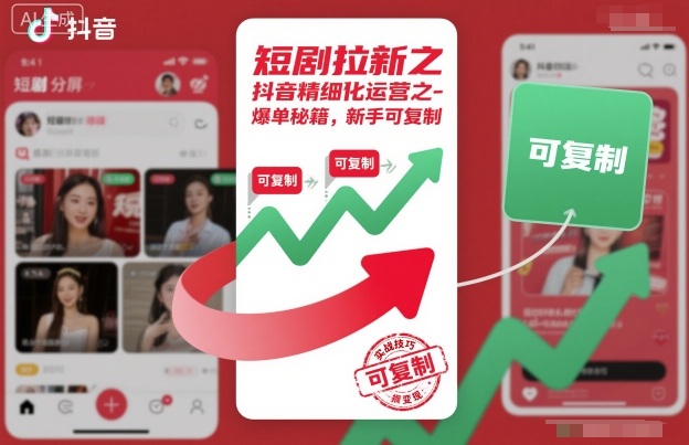 短剧拉新之抖音精细化运营之爆单秘籍，新手可复制-知一资源网