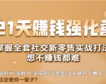 21天赚钱强化营，掌握全套社交新零售实战打法，赚回N倍学员-知一资源网