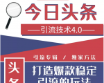 今日头条引流技术4.0,微头条实战细节,微头条引流核心技巧分析,快速发布引流玩法-知一资源网