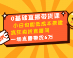 0基础直播带货课:小白也能低成本搭建疯狂卖货直播间:1场直播带货6万-知一资源网