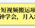 操作性非常强的头条号短视频搬运项目,3分钟学会,轻松月入8000+-知一资源网