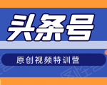 头条号原创视频特训营:一对一带你玩转短视频,新号10天日收益破252元-知一资源网