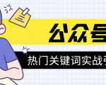 《公众号热门关键词实战引流特训营》5天涨5千精准粉,单独广点通每天赚百元-知一资源网