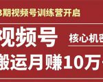 起航哥-第3期视频号核心机密:暴力搬运日入3000+月赚10万玩法-知一资源网