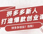 拼多多新人打造爆款创业课：快速引流持续出单，适用于所有新人-知一资源网
