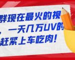淘宝店群现在最火的视频玩法,一天几万UV的玩法,赶紧上车吃肉-知一资源网