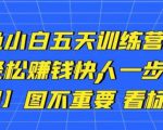 卓让闲鱼小白五天训练营,每天一小时,轻松赚钱快人一步-知一资源网