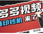 拼多多视频搬砖印钞机玩法,2021年最后一个短视频红利项目-知一资源网