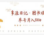 多渔日记·图书项目，无货源图书模式，纯搬运，单号月入4000+-知一资源网