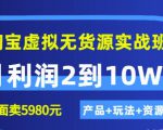 程哥《淘宝虚拟无货源实战班》线上第四期:月利润2到10W+(产品+玩法+资源)-知一资源网
