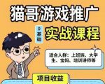 猫哥·游戏推广实战课程,单视频收益达6位数,从0到1成为优质游戏达人-知一资源网