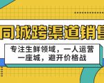 同城跨渠道销售,专注生鲜领域,一人运营一座城,避开价格战-知一资源网