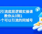 同城引流底层逻辑实操课,教你从0到1做一个可以引流的同城号(价值4980)-知一资源网