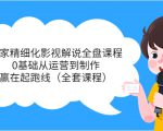 独家精细化影视解说全盘课程，0基础从运营到制作，赢在起跑线（全套课程）-知一资源网