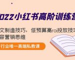 2022小红书高阶训练营:爆文制造技巧,低预算高roi投放技巧,内容营销思维-知一资源网