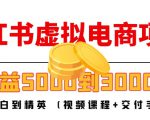 小红书虚拟电商项目：从小白到精英 月收益5000到30000 (视频课程+交付手册)-知一资源网